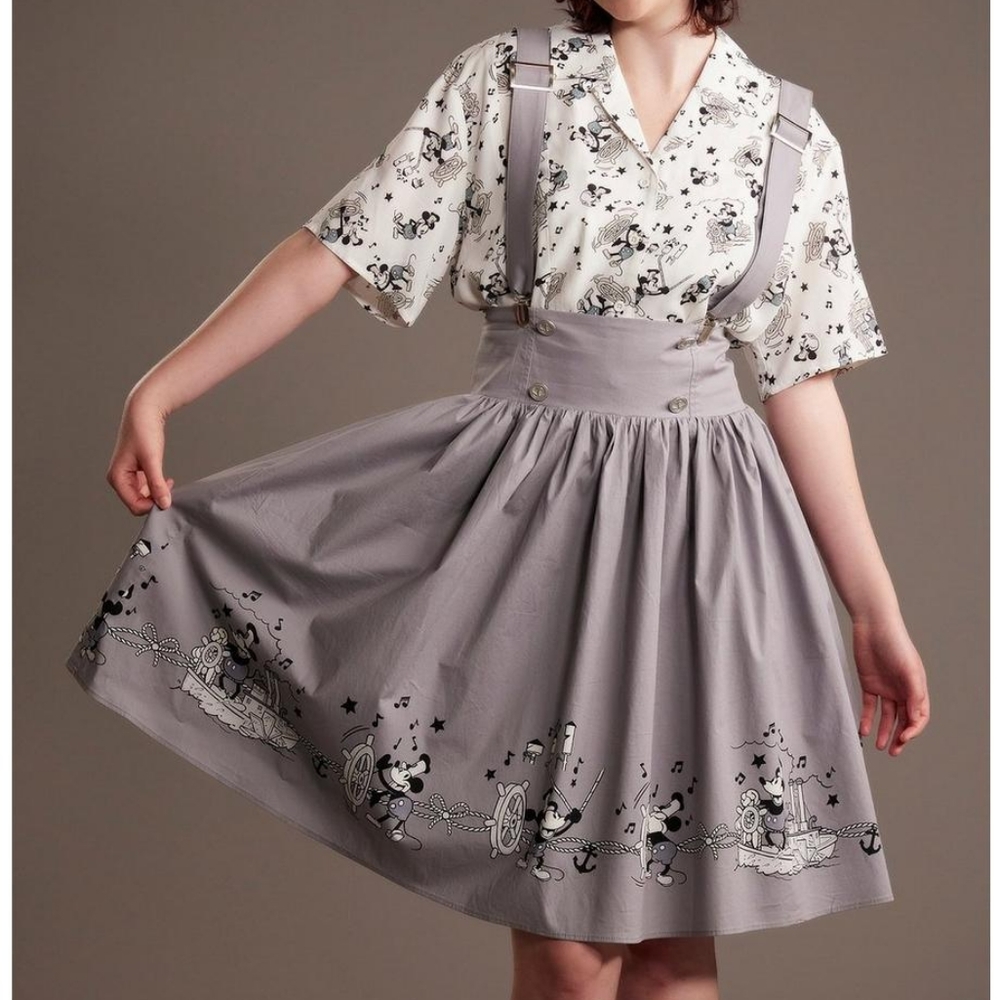 Steamboat Willie suspender skirt M Her Universe